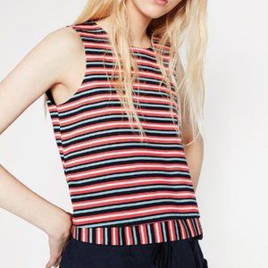 NWOT Zara Trafaluc Collection Orange & Blue Crop Tank